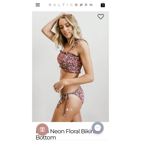 NWT Nikki Neon Floral Bikini Bottom Beach Joy in women's plus size 3XL - Picture 6 of 11